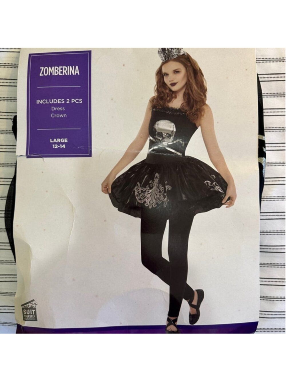 Prima Zomberina Costume Girls Large 12 - 14 Zombie Dancer Black Halloween Goth